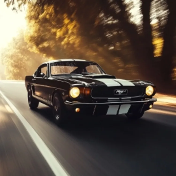 a Ford Mustang on a highway