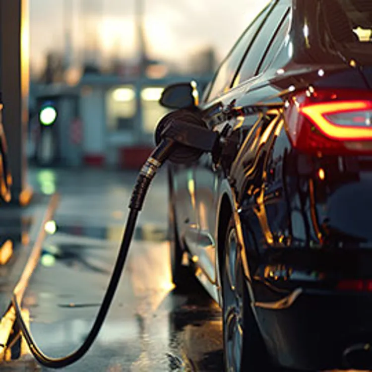 car being filled with fuel