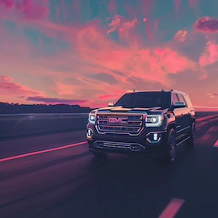 a GMC SUV on a highway
