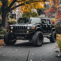 a parked black Hummer