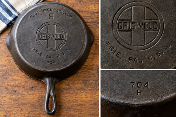 Griswold cast iron skillet found at thrift stores