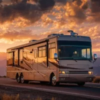an RV on the road