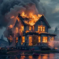 a house on fire