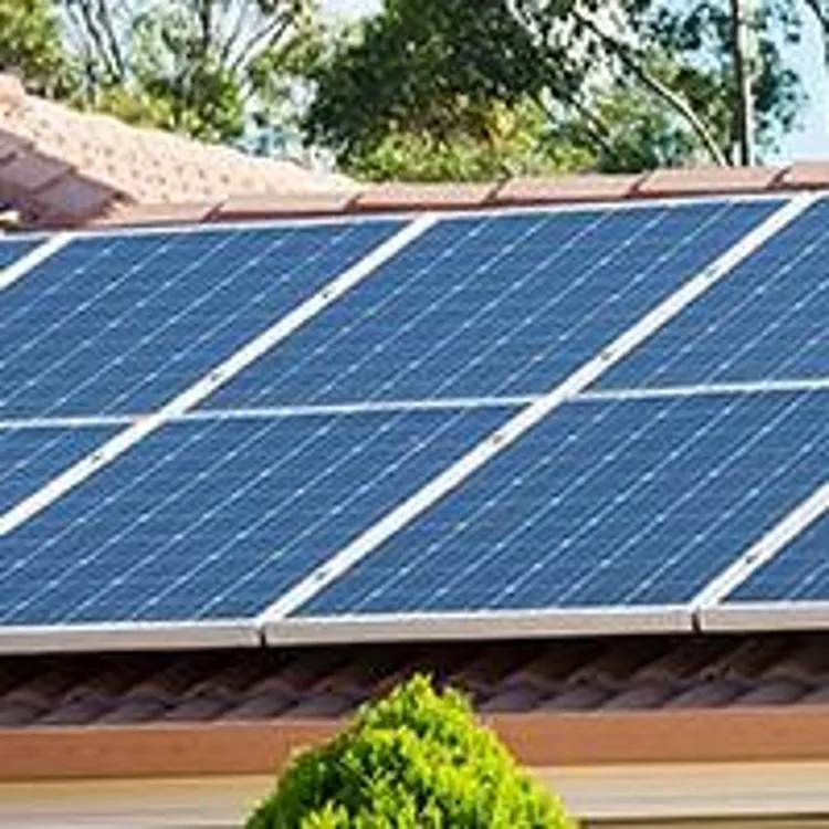 solar panels on orange roof