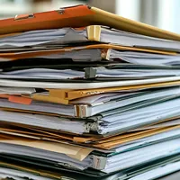 Stack of documents in folders
