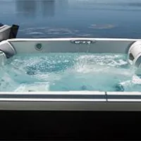 hot tub overlooking lake