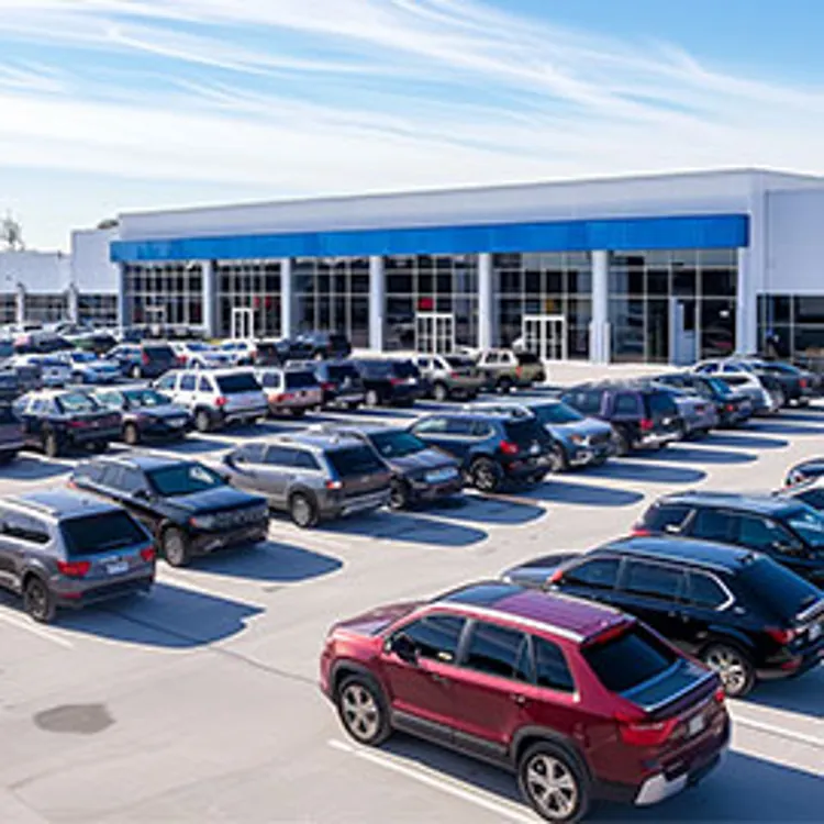 cars parked outside an auto dealership
