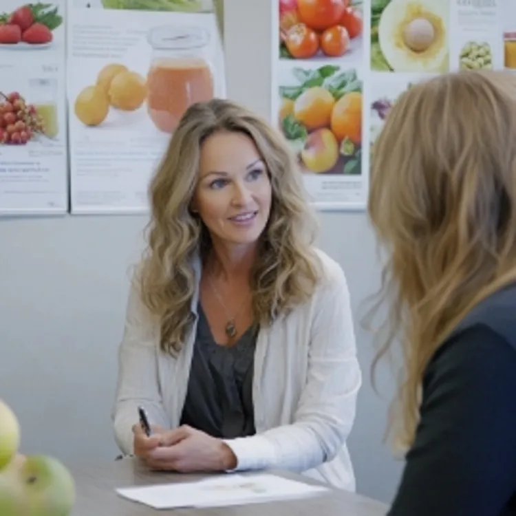 a female nutritionist with a patient