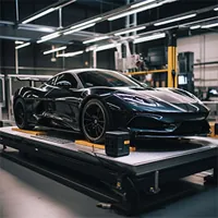 luxury car being weighed at a weighing station