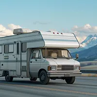 an rv on the road