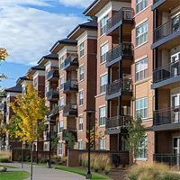 row of apartment buildings