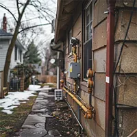 gas line outside a house