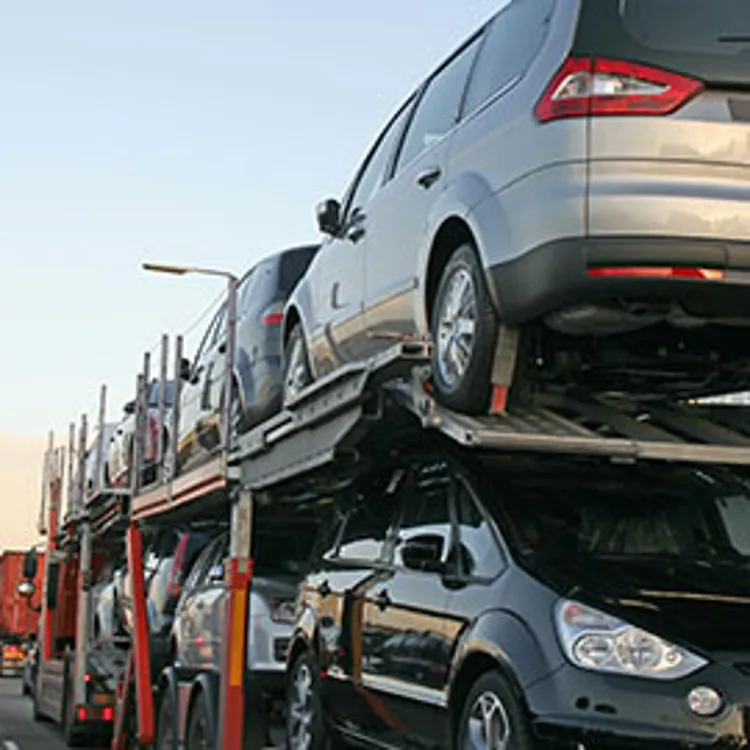 cars on loading truck