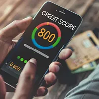 mobile phone screen showing credit score