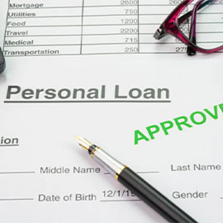 personal loan application form with approved stamp