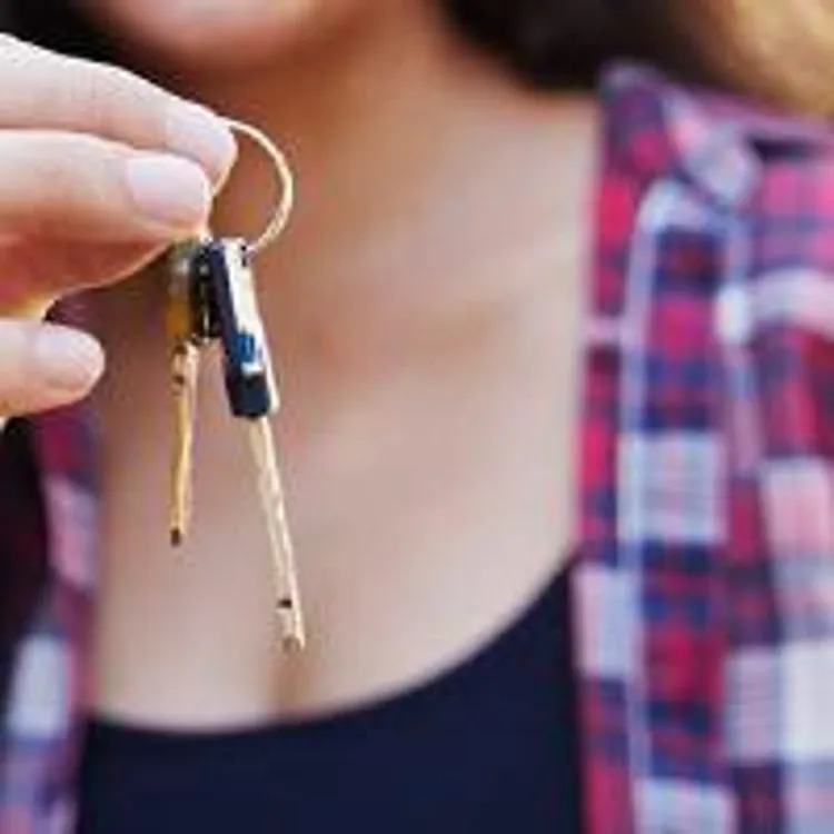 couple holding new house keys