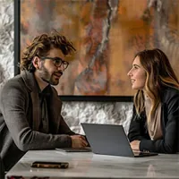agent discussing policy terms with a client