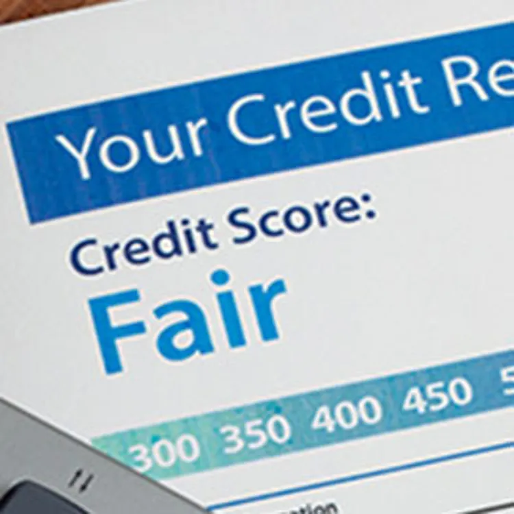 credit score papers and calculator