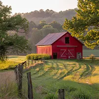 red barn on a farm