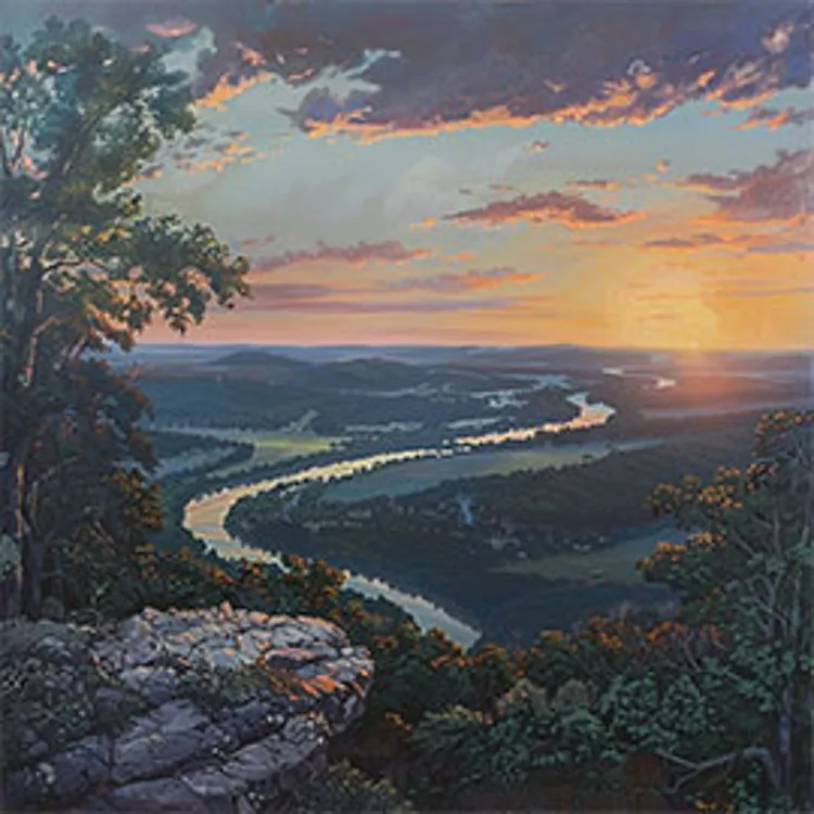 view of an arkansas river and land nearby