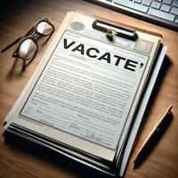 document entitled vacate in all caps