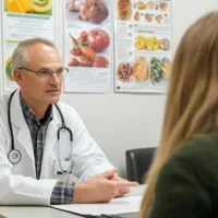 a male nutritionist with a patient