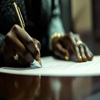 person's hands filling out a loan application form