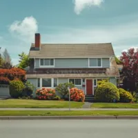 a two-storey house with a nice front lawn