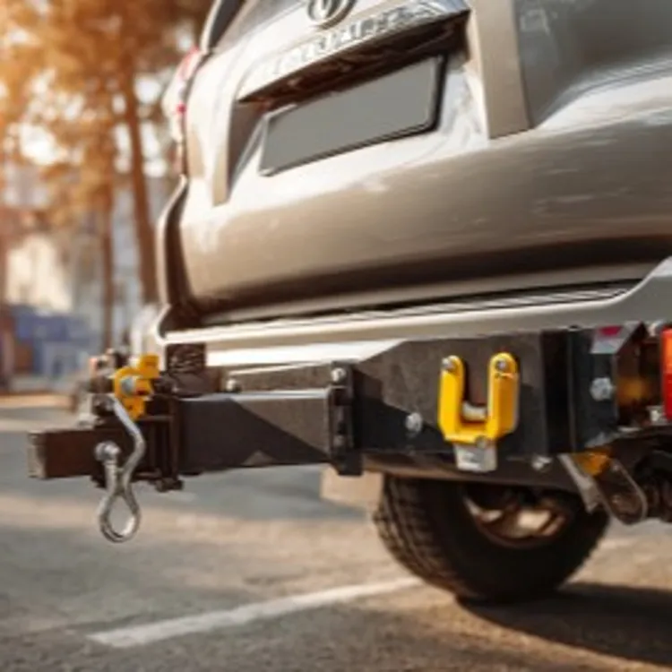 a trailer hitch installed at the back of a vehicle