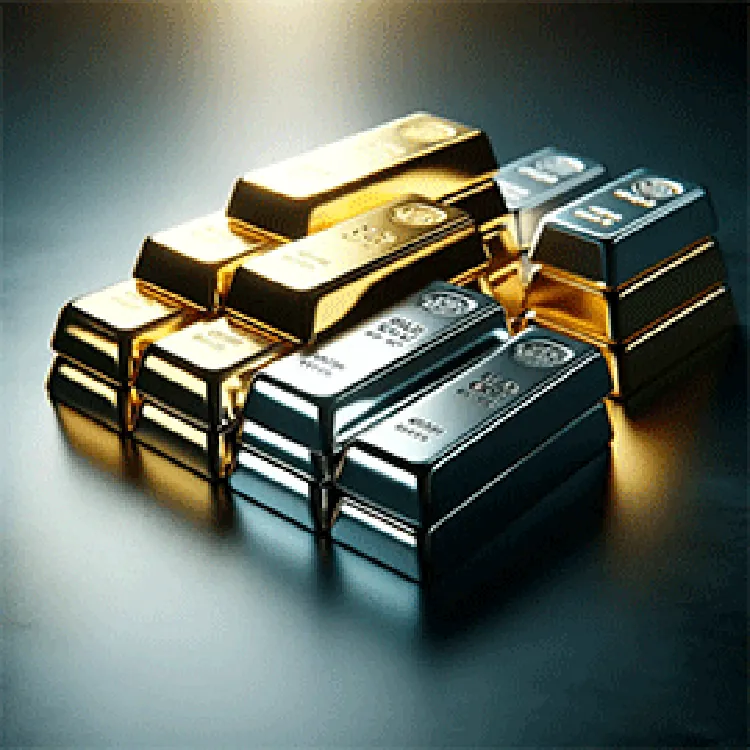 gold and silver bars