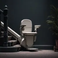 a white stair lift inside a house