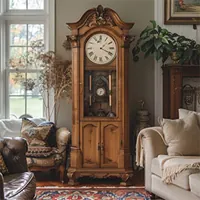 grandfather clock in a living room