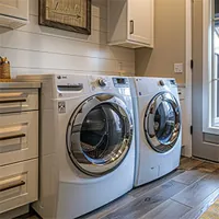 matching set of washer and dryer in a modern home
