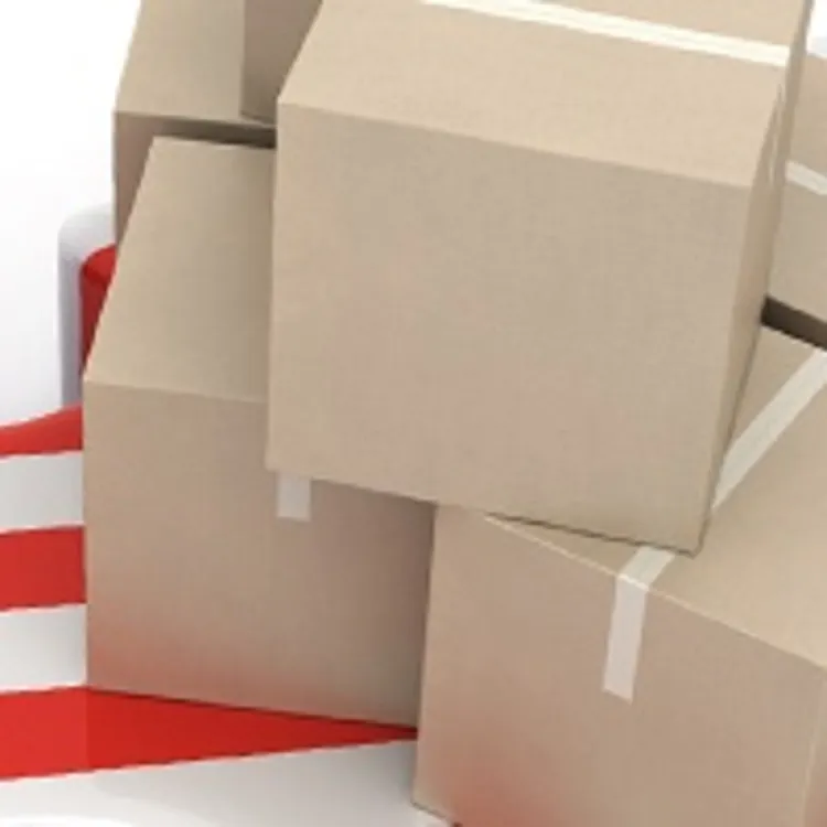 Cardboard boxes stacked on interlocking puzzle pieces featuring the USA and Canada flags.