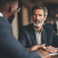 two businessmen talking