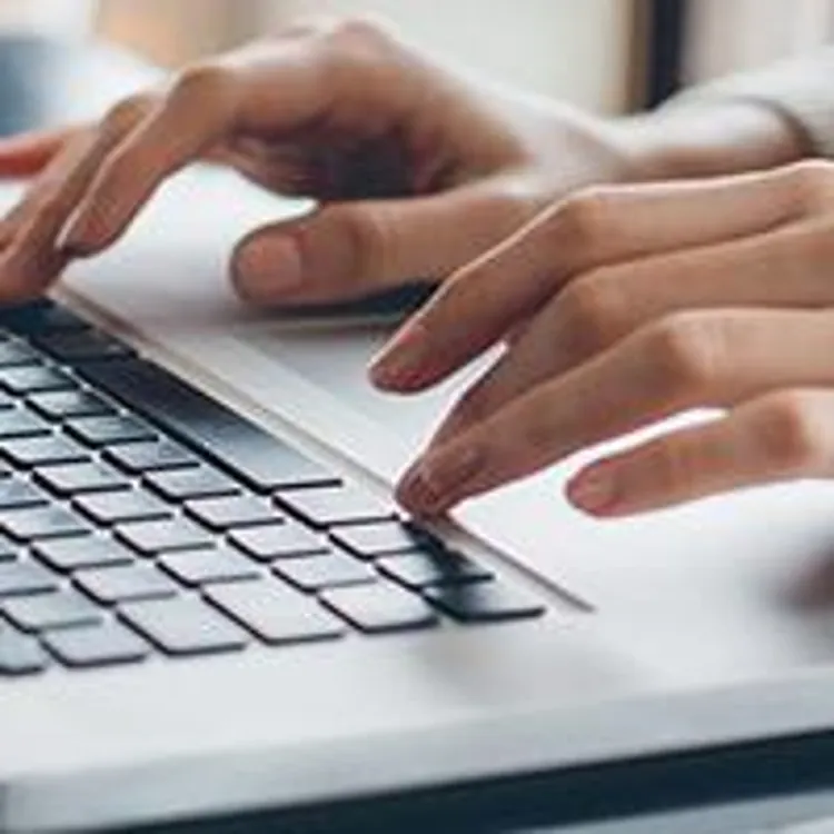 woman using laptop