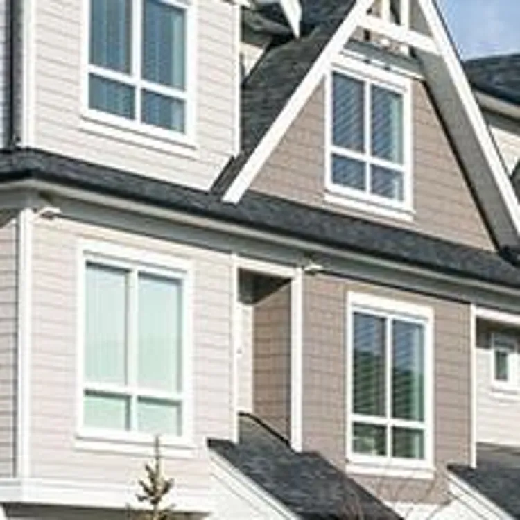 row houses in a suburban neighborhood