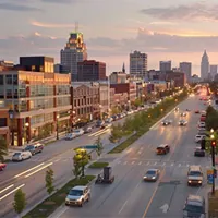 main street view of an indiana city