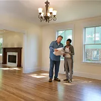 homeowner discussing with inspector