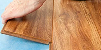 laminate flooring being installed