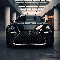 black lexus sports car parked inside a building