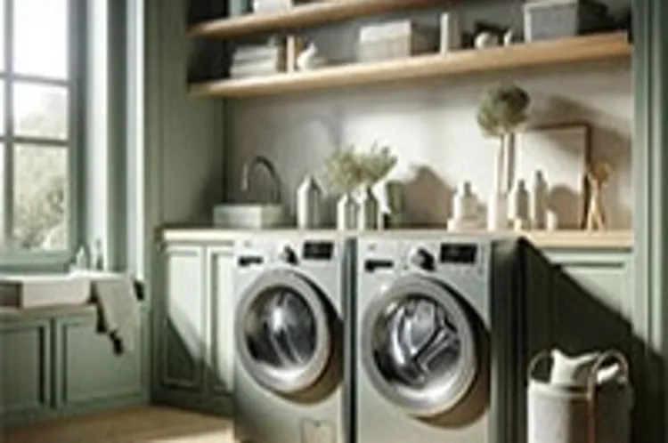lg dryer alongside a washing machine in the home laundry room