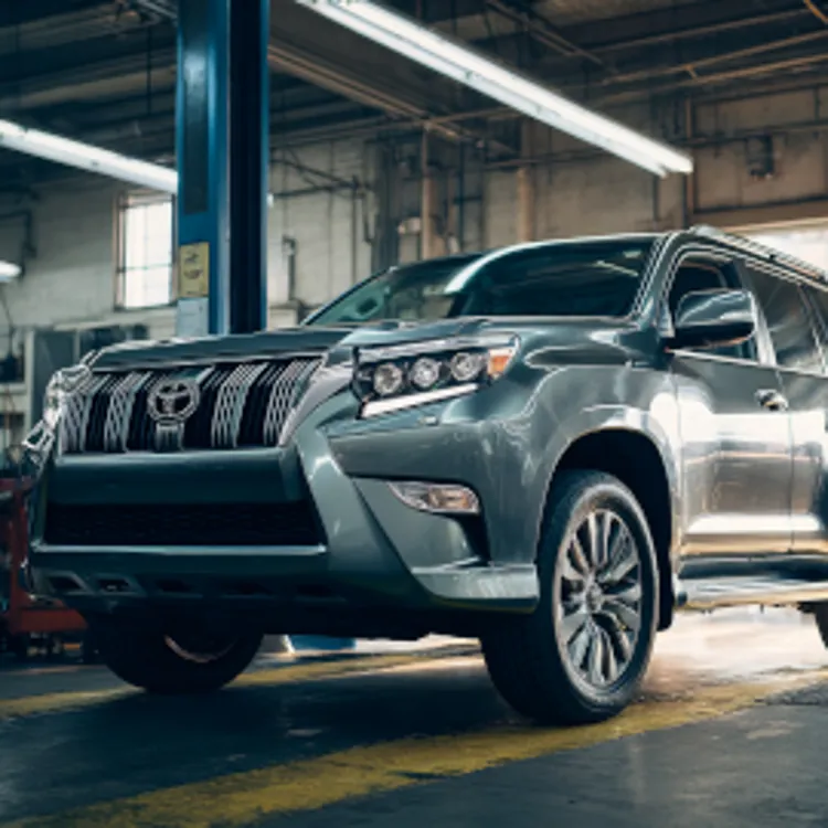 an suv in a repair shop
