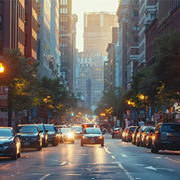 cars on a Massachusetts city street