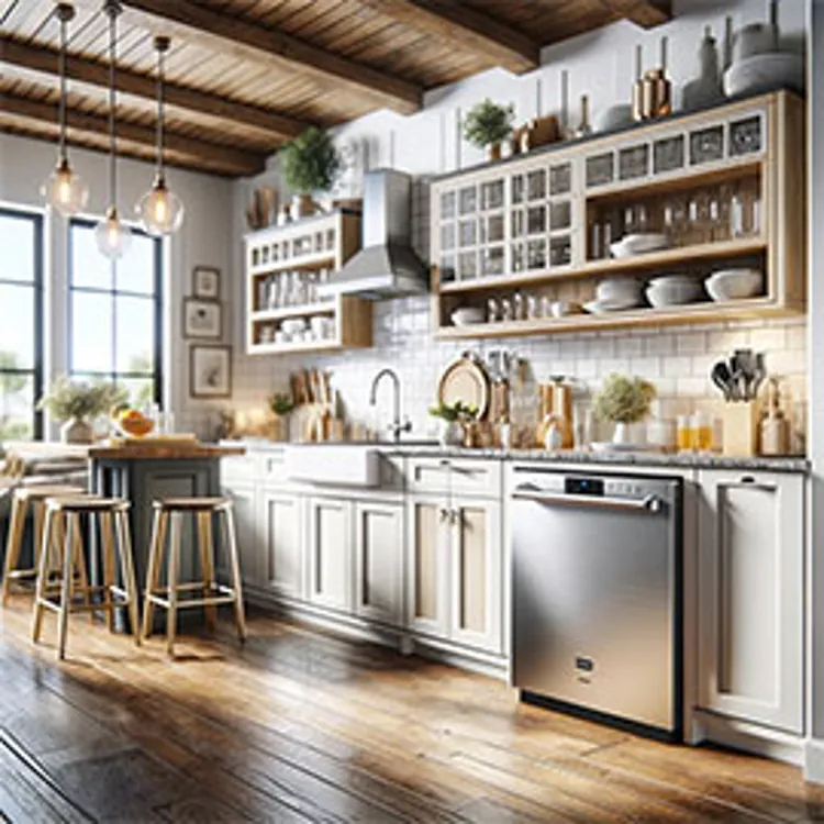 stainless steel dishwasher in a contemporary kitchen