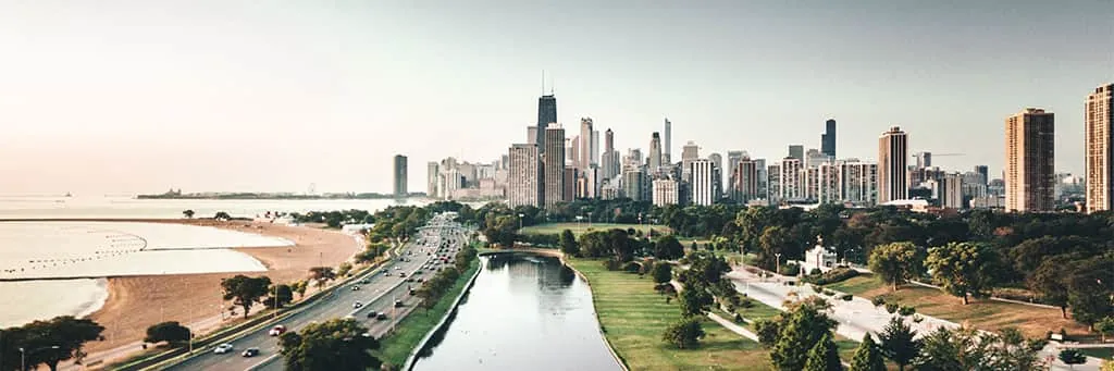 city skyline in the midwest