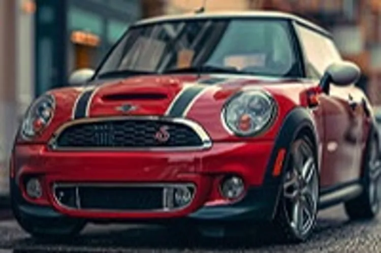 red mini cooper parked by the roadside
