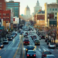 a busy downtown street