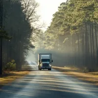 a moving truck on a highway in Alabama