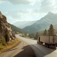 a moving truck on a highway in Colorado